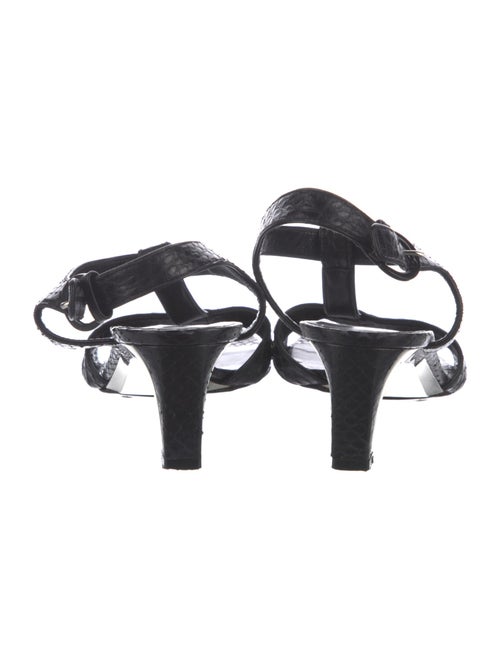 Casadei Snakeskin Animal Print T-Strap Sandals