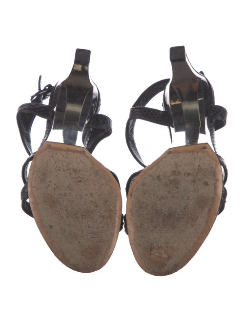 Casadei Snakeskin Animal Print T-Strap Sandals