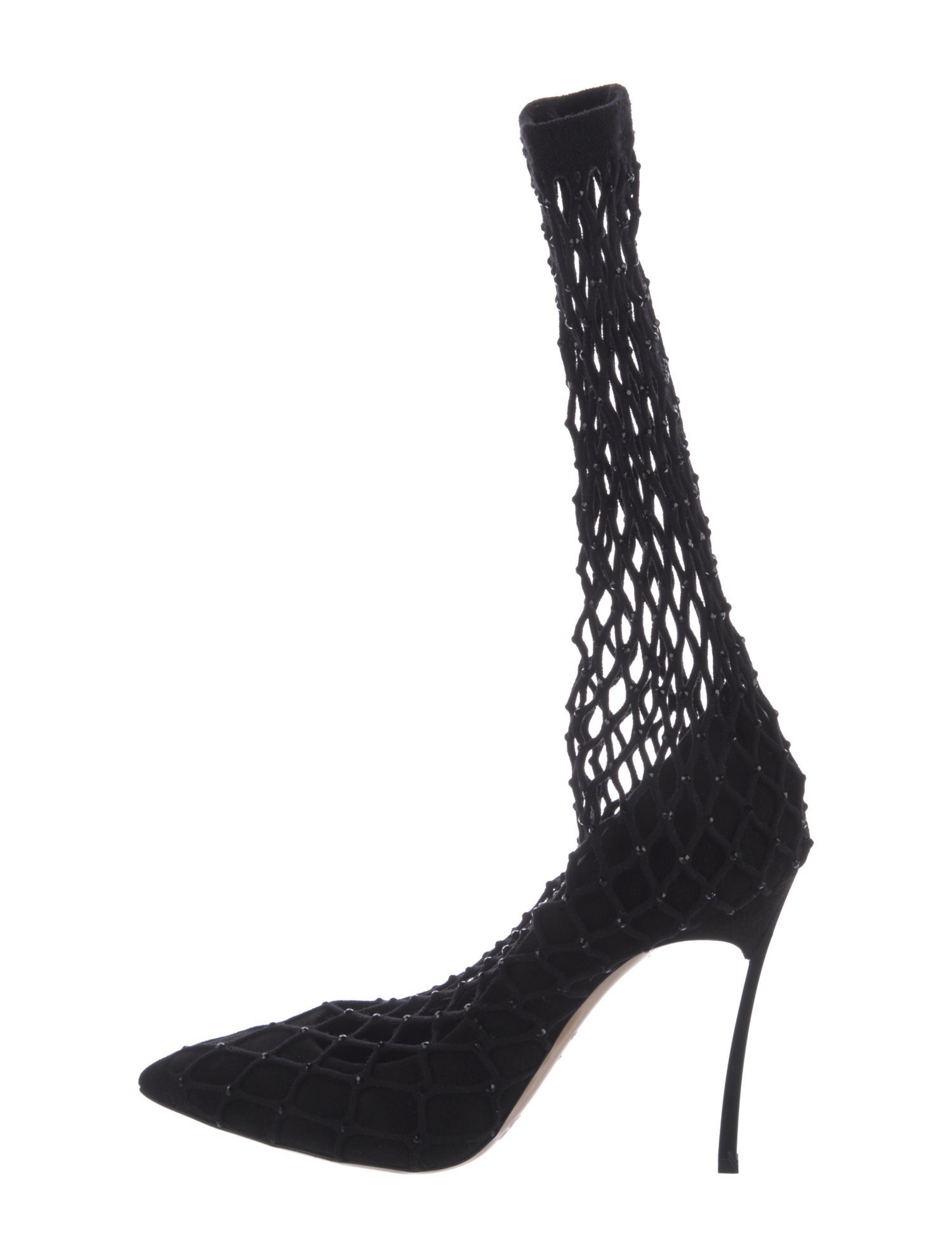 Casadei Suede Crystal Embellishments Sock Boots
