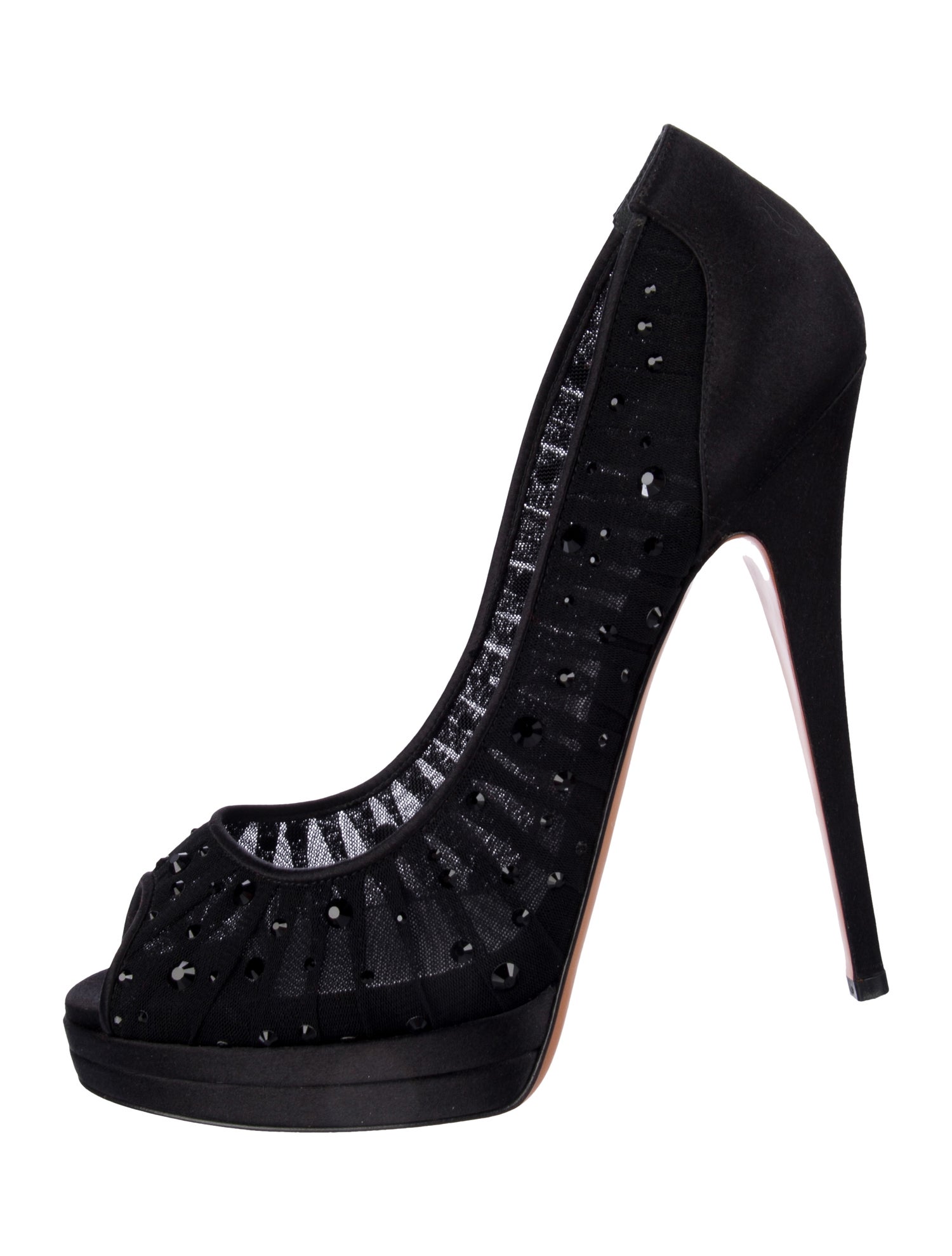 Casadei Satin Crystal Embellishments Pumps