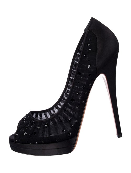 Casadei Satin Crystal Embellishments Pumps