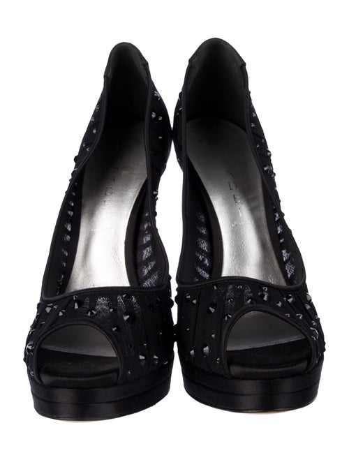 Casadei Satin Crystal Embellishments Pumps