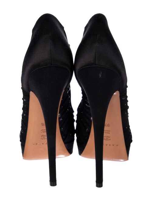 Casadei Satin Crystal Embellishments Pumps