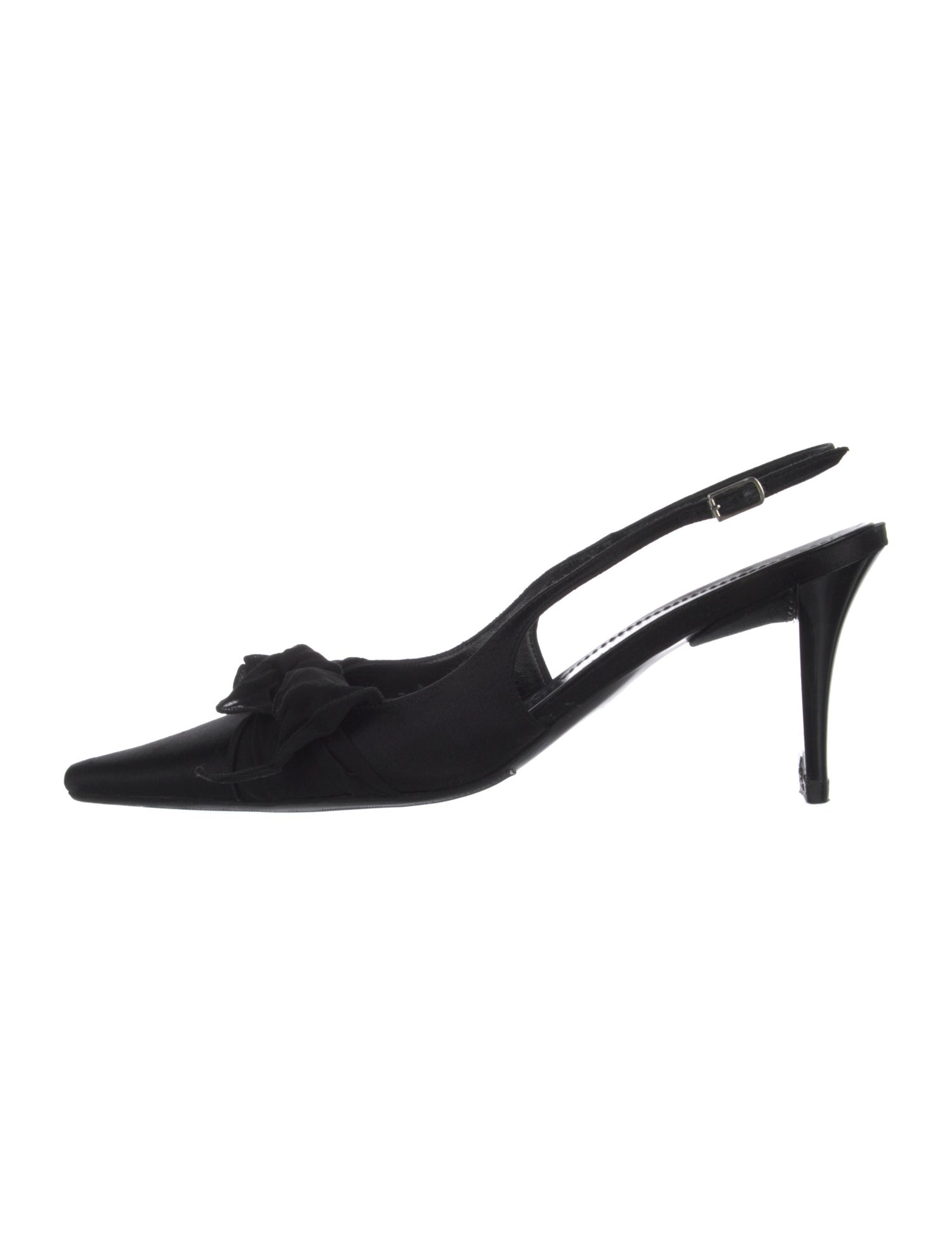Casadei Satin Bow Accents Slingback Pumps