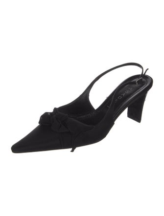 Casadei Satin Bow Accents Slingback Pumps