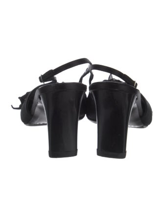 Casadei Satin Bow Accents Slingback Pumps