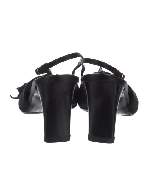 Casadei Satin Bow Accents Slingback Pumps