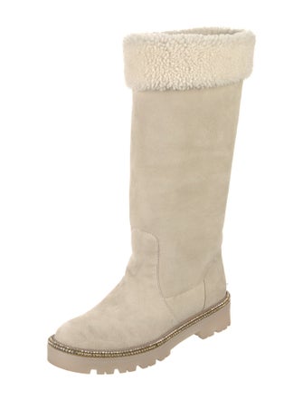 Casadei Suede Crystal Embellishments Boots