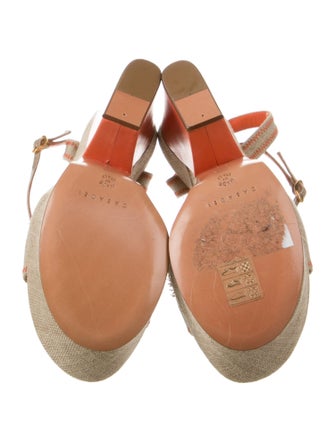 Casadei Canvas Floral Print Slingback Sandals