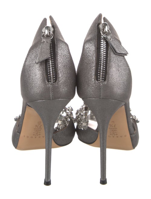 Casadei Suede Crystal Embellishments T-Strap Sandals