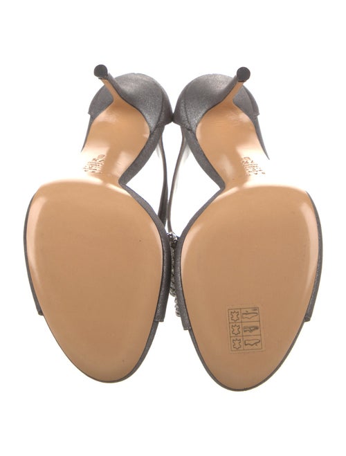 Casadei Suede Crystal Embellishments T-Strap Sandals