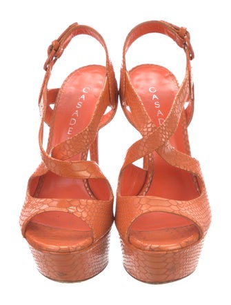 Casadei Patent Leather Animal Print Sandals