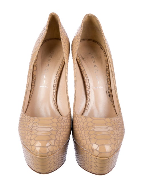 Casadei Leather Animal Print Pumps