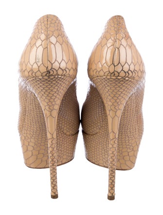 Casadei Leather Animal Print Pumps