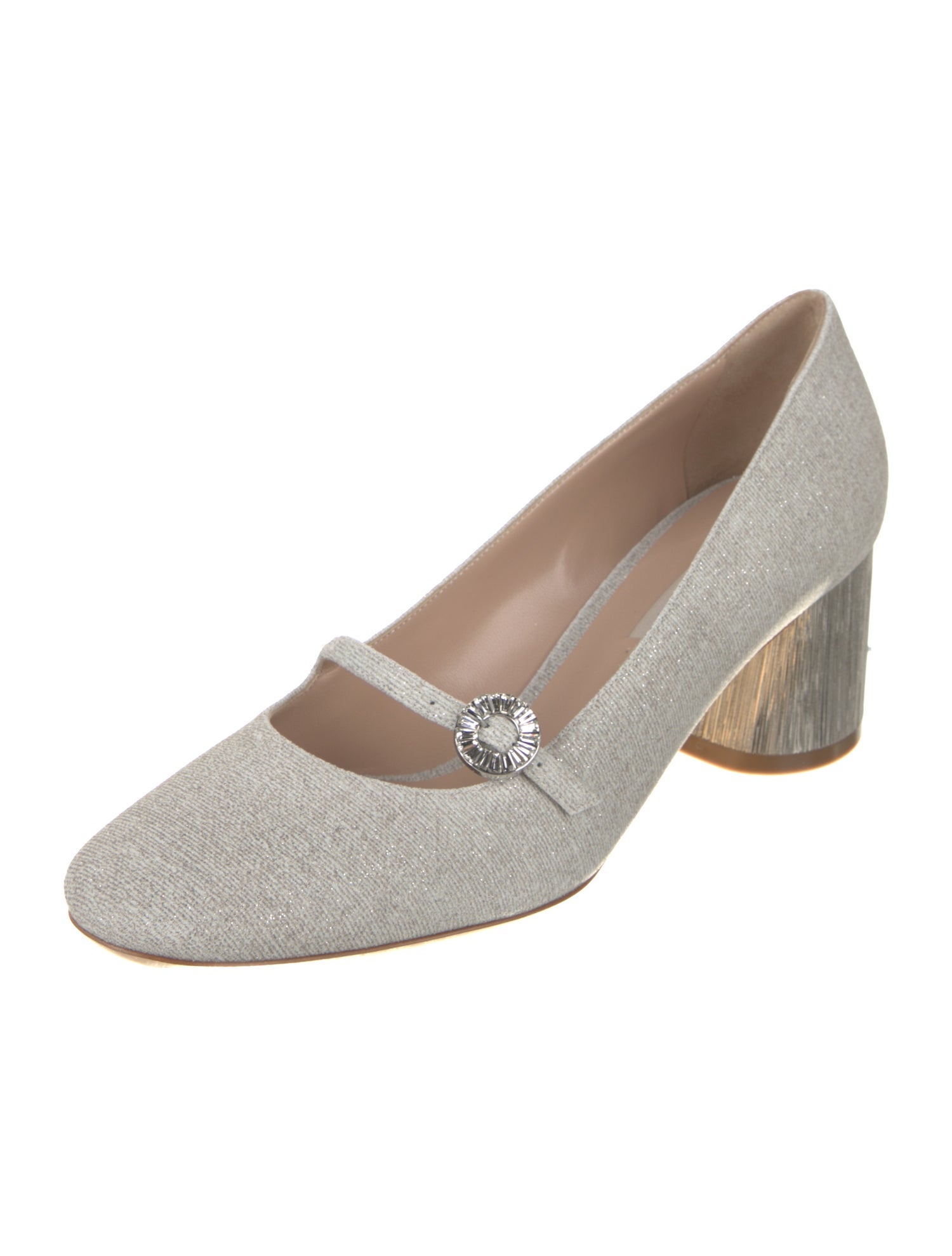Casadei Canvas Glitter Accents Pumps