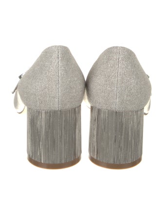 Casadei Canvas Crystal Embellishments Pumps