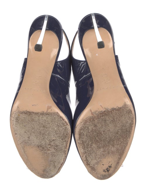 Casadei Patent Leather Animal Print Slingback Pumps