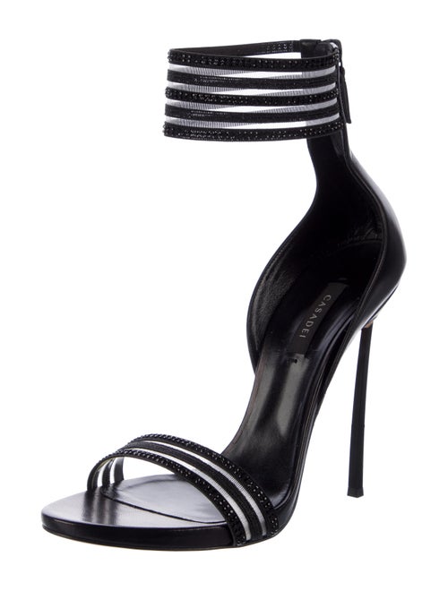 Casadei Leather Striped Sandals