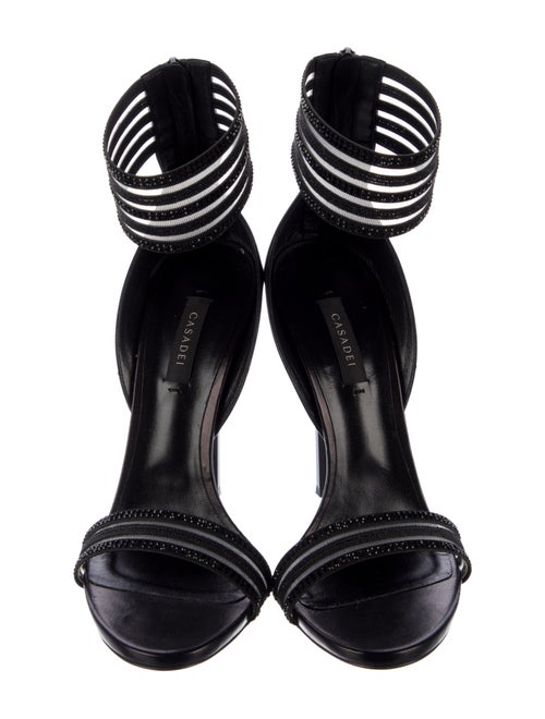 Casadei Leather Striped Sandals