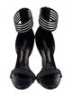 Casadei Leather Striped Sandals