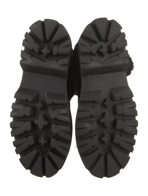 Casadei Suede Fur Trim Combat Boots