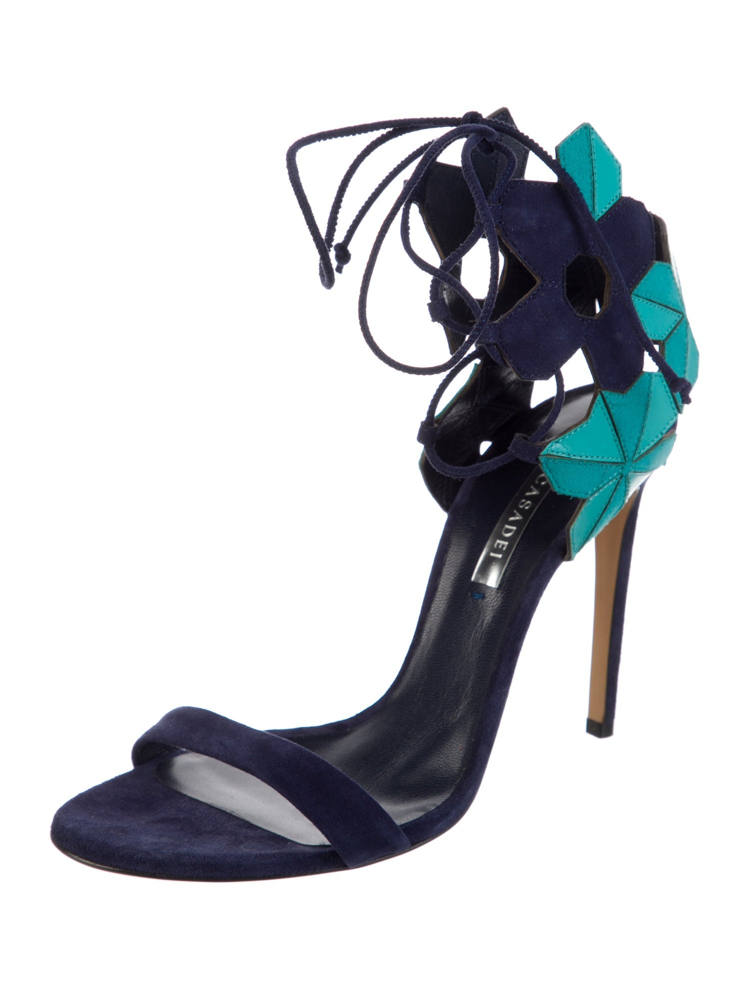 Casadei Suede Cutout Accent Sandals