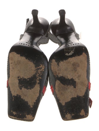 Casadei Printed Bow Accents Slingback Pumps