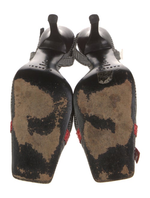 Casadei Printed Bow Accents Slingback Pumps