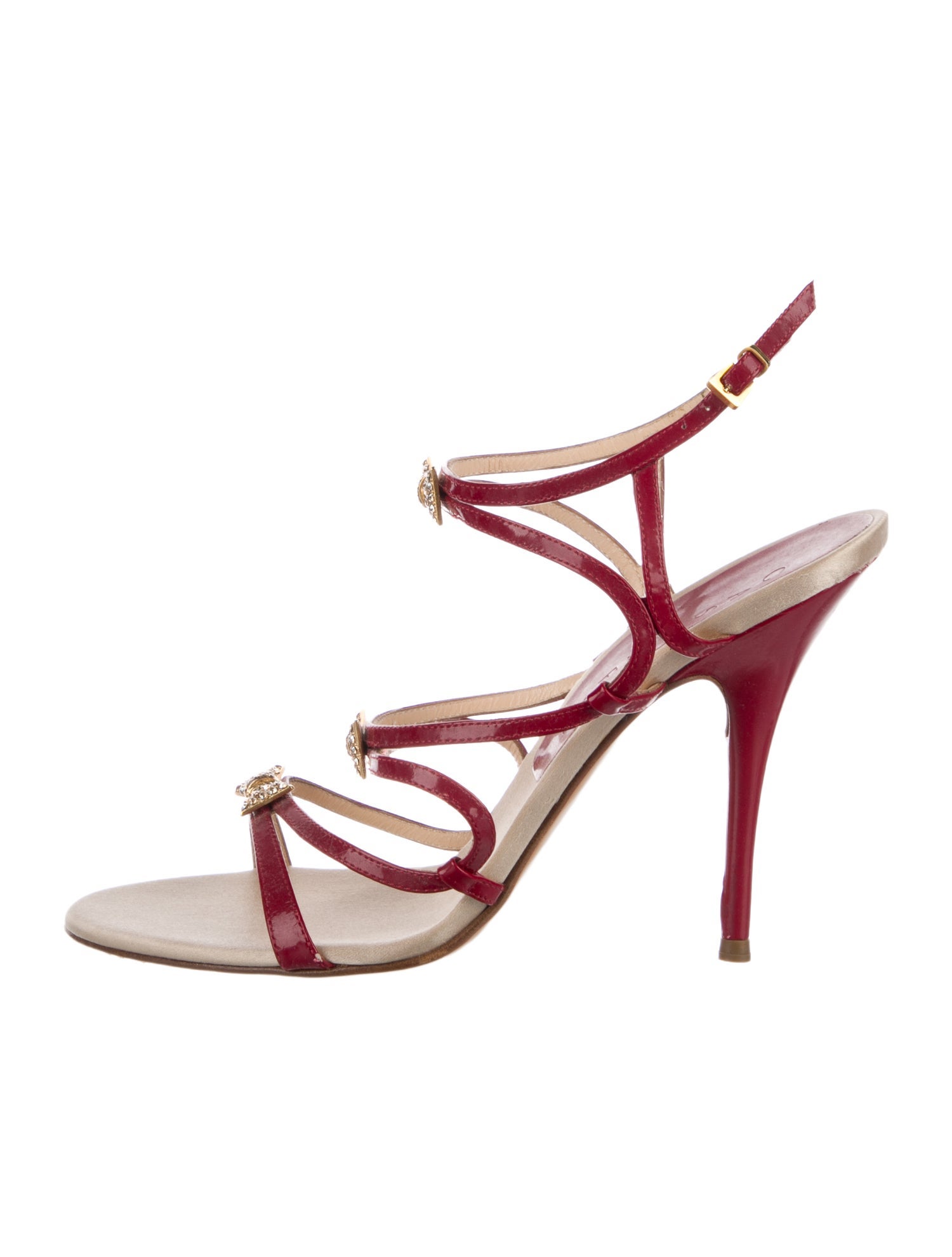 Casadei Patent Leather T-Strap Sandals