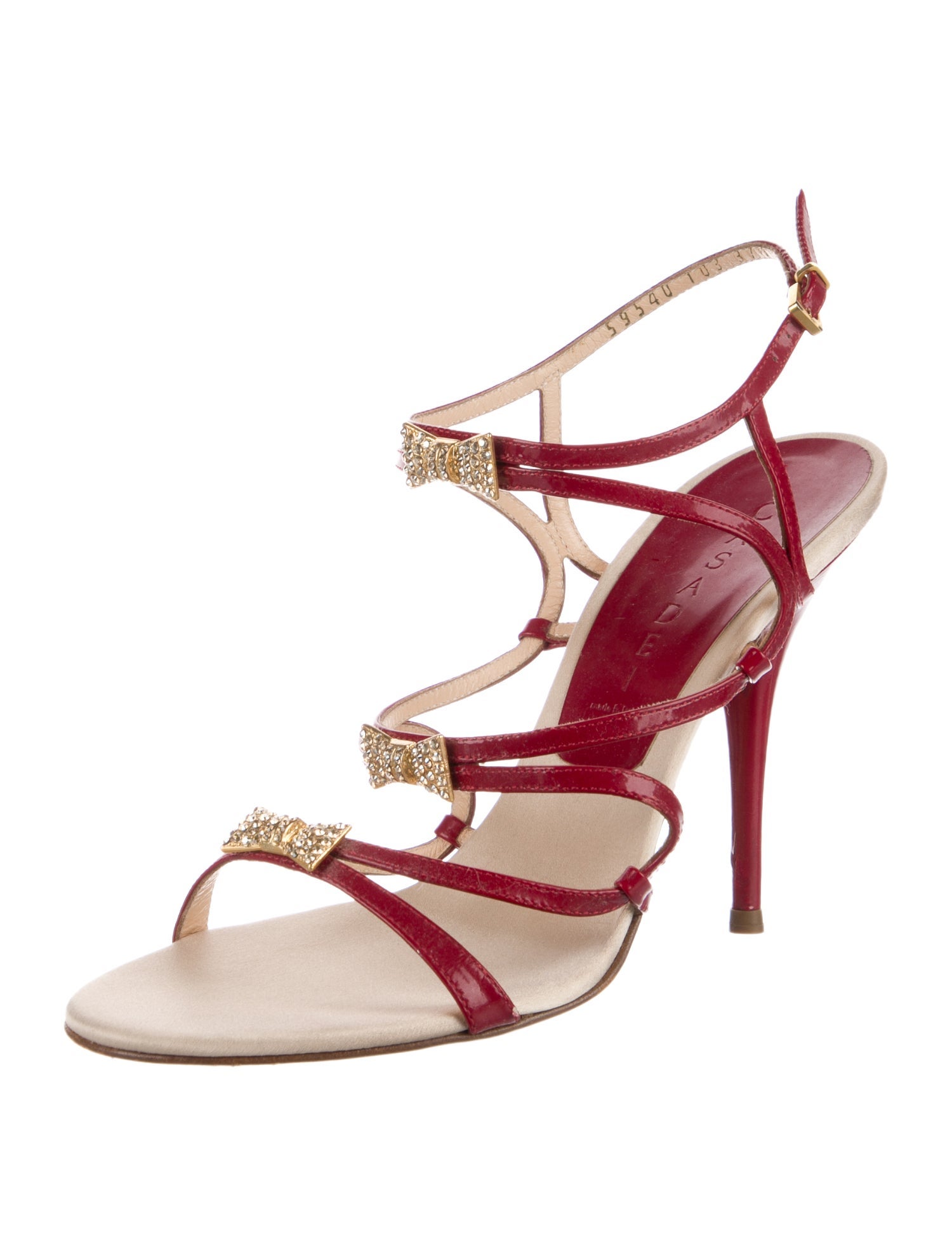 Casadei Patent Leather T-Strap Sandals