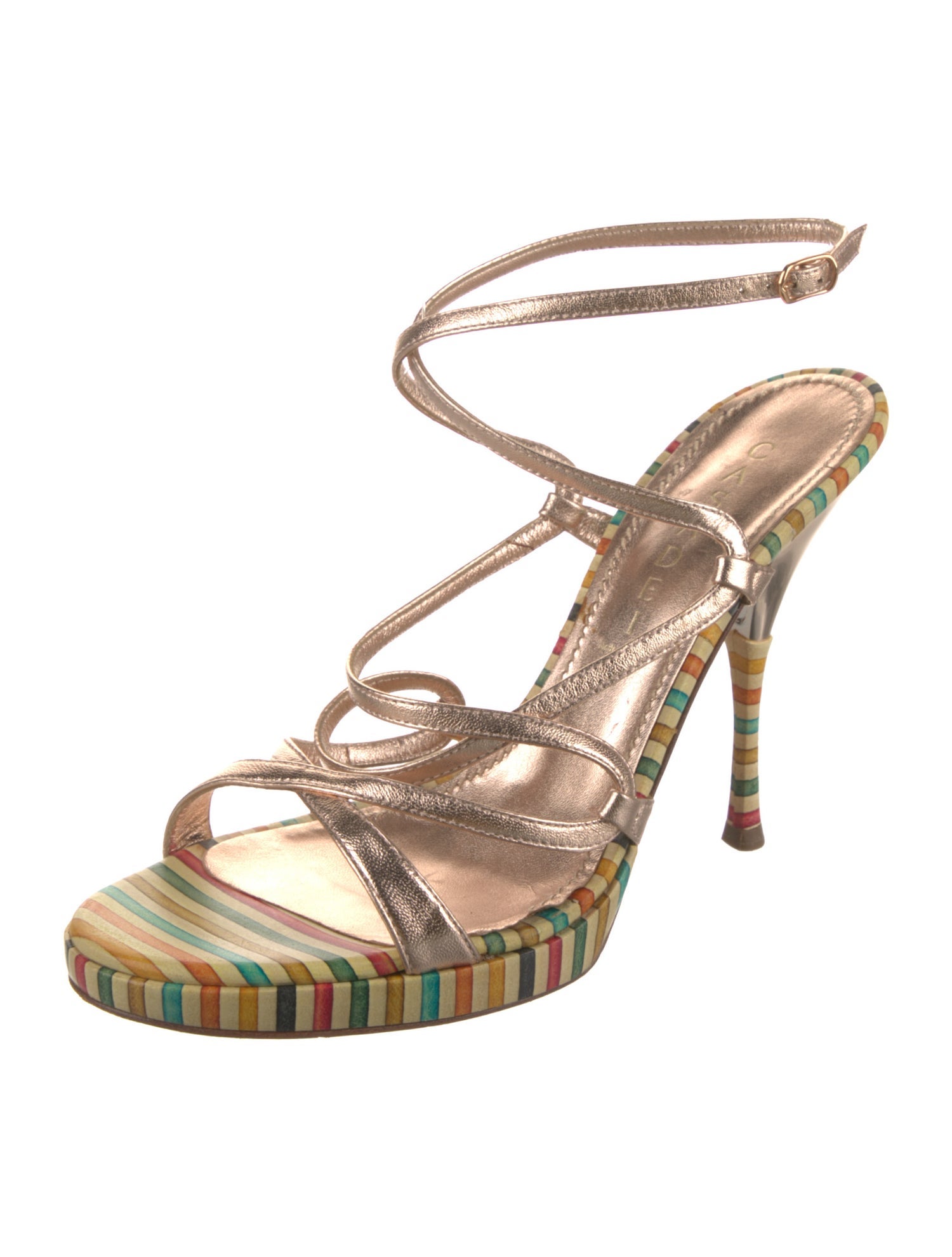 Casadei Leather Printed Sandals