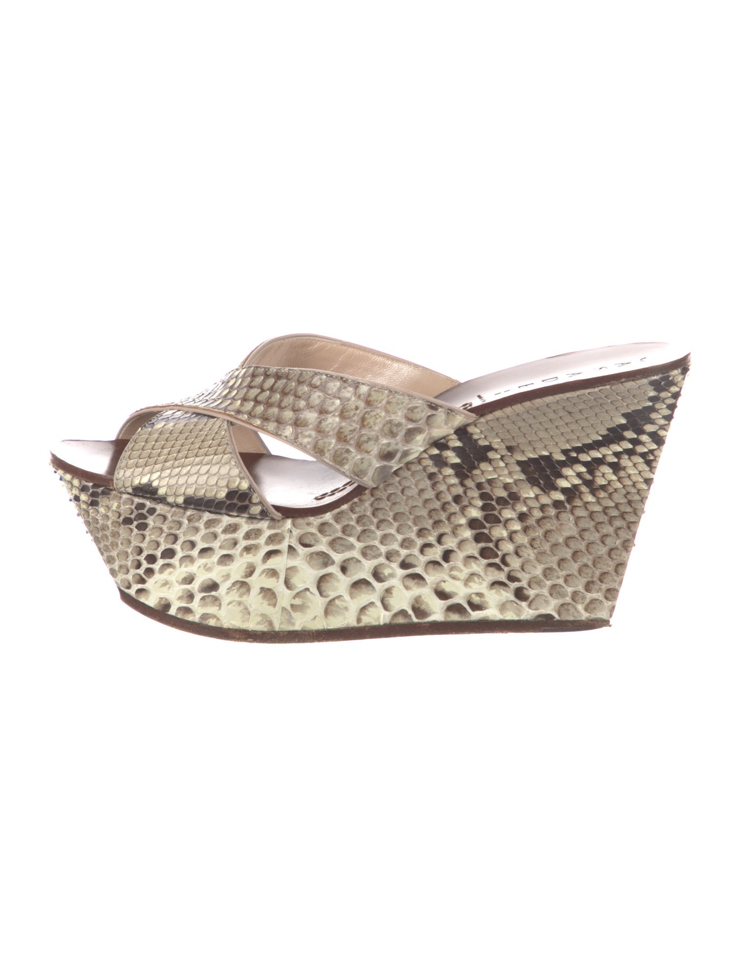 Casadei Snakeskin Animal Print Slides