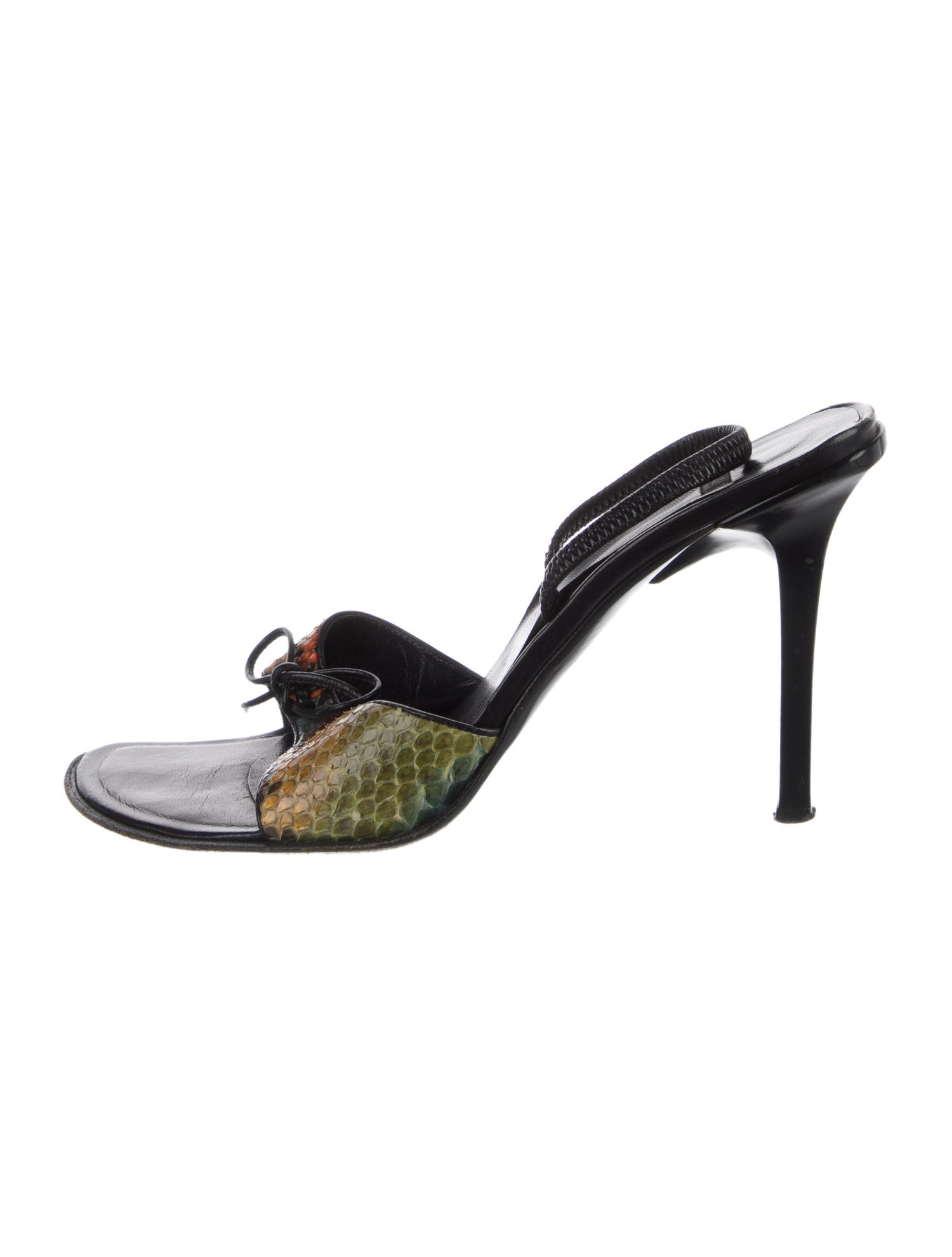 Casadei Leather Animal Print Slides