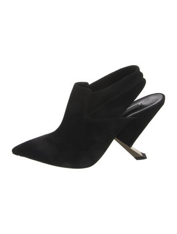 Pre-owned Casadei Suede Mules In Black