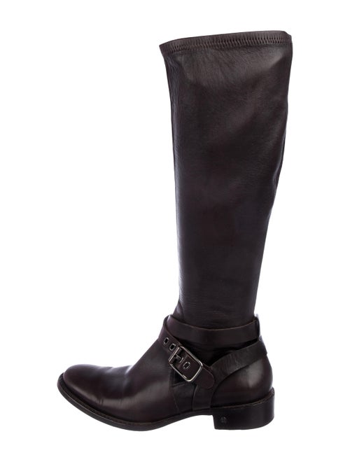 Celine Leather Knee-High Boots Brown