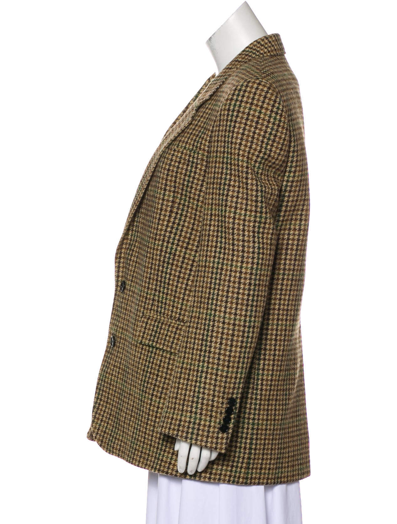Celine Tournon Houndstooth Blazer - Brown Jackets, Clothing