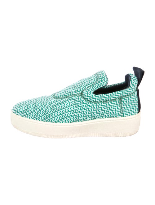 Celine Knit Slip-On Sneakers Green