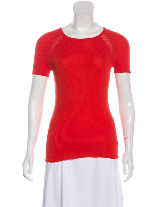 Celine Short Sleeve Knit Sweater Red