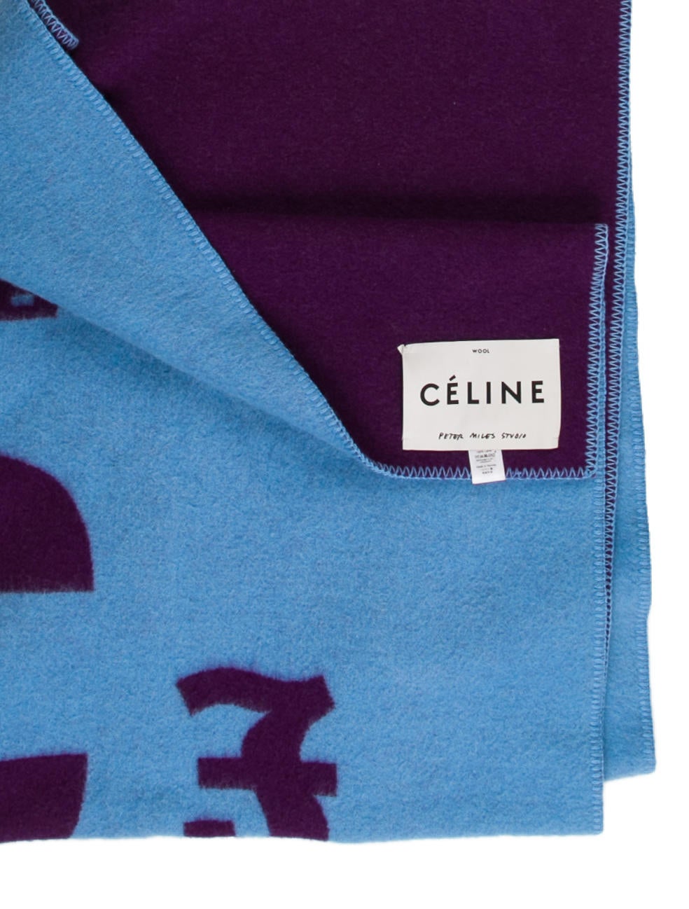 Celine Peter Miles Studio Wool Blanket - Blue Throws, Pillows