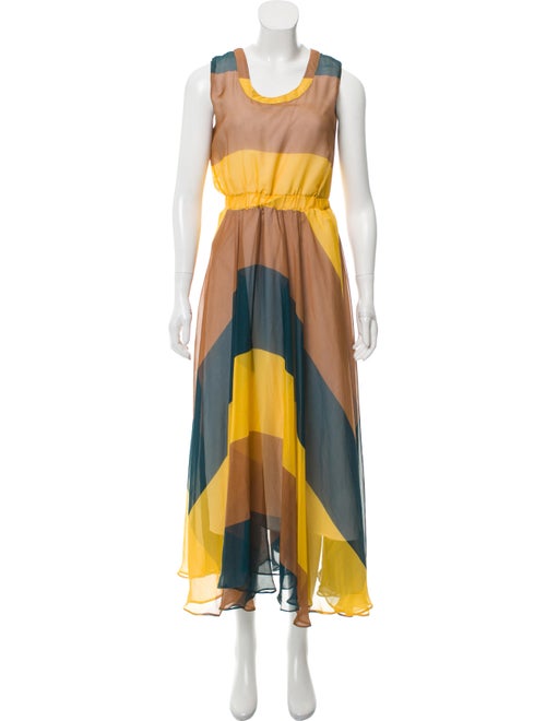 Celine Printed Maxi Dress multicolor