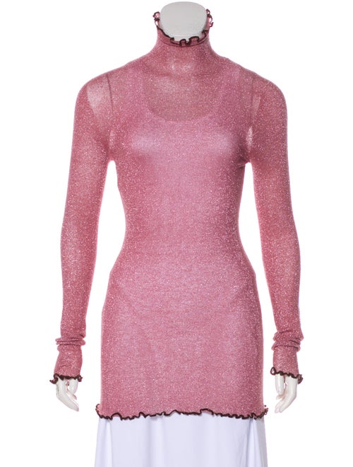 Celine Turtleneck Long Sleeve Top Pink