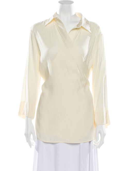Celine Silk Long Sleeve Blouse Yellow