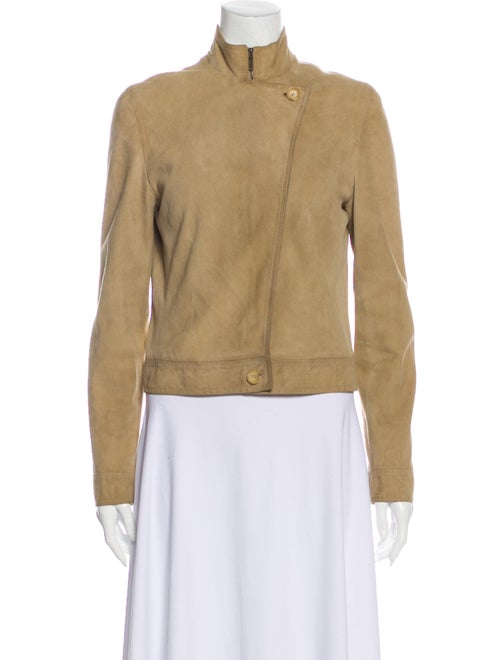Celine Vintage Lamb Leather Biker Jacket Brown