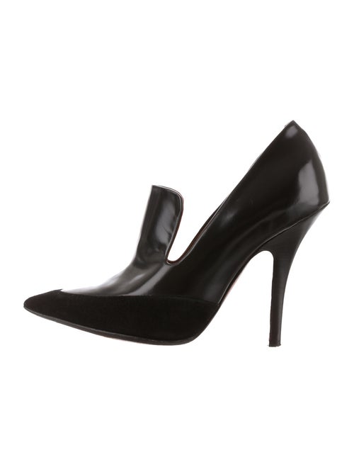 Celine Céline Pointed-Toe Leather Pumps Black