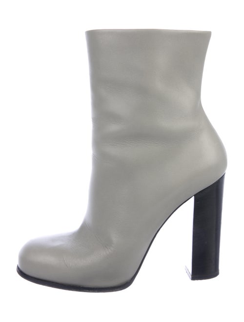 Celine Leather Ankle Boots Grey