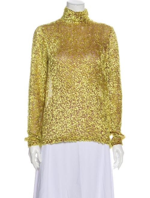 Celine Turtleneck Long Sleeve Blouse Yellow