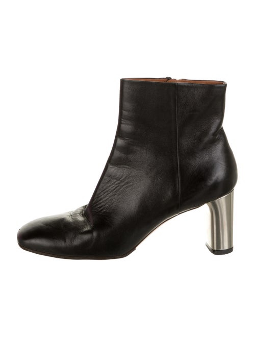 Celine Leather Square-Toe Boots Black