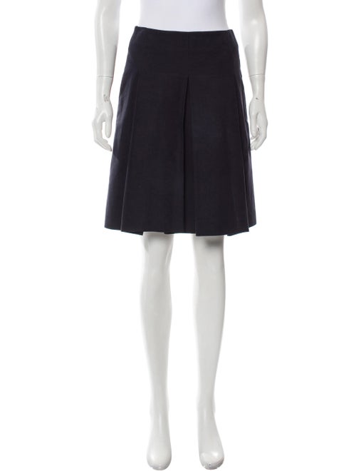 Celine Pleated A-Line Skirt Navy