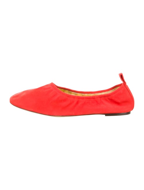 Celine Suede Ballet Flats Red