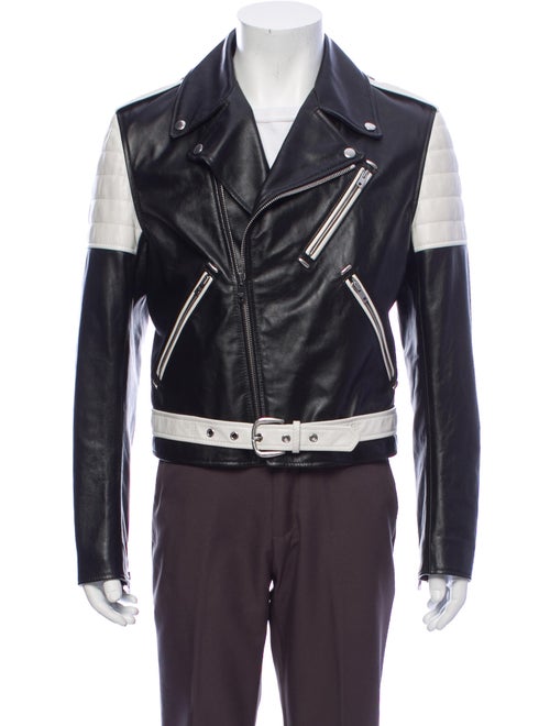 Celine Leather Moto Jacket w/ Tags black